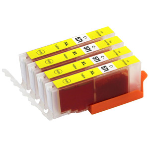 4 Go Inks Yellow Ink Cartridges to replace Canon CLI-571Y Compatible / non-OEM for PIXMA Printers