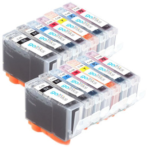 2 Go Inks Set of 7 Ink Cartridges to replace Canon PGI-5 & CLI-8 Compatible / non-OEM for PIXMA Printers (14 Pack)