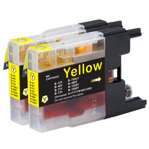 2 Go Inks Yellow Ink Cartridges to replace Brother LC1240Y & LC1220Y Compatible / non-OEM for Brother DCP & MFC Printers