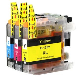 1 Go Inks Set of 3 C/M/Y Ink Cartridges to replace Brother LC125XL Compatible / non-OEM for Brother DCP & MFC Printers (3 Inks)