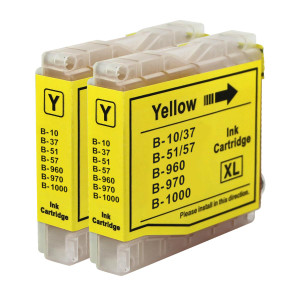 2 Go Inks Yellow Ink Cartridges to replace Brother LC970Y & LC1000Y Compatible / non-OEM for Brother DCP, MFC & FAX Printers