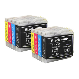 2 Go Inks Set of 4 Ink Cartridges to replace Brother LC970 & LC1000 Compatible / non-OEM for Brother DCP, MFC, FAX Printers (8 Inks)