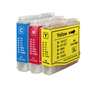 1 Go Inks Set of 3 C/M/Y Cartridges to replace Brother LC970 & LC1000 Compatible / non-OEM for Brother DCP, MFC, FAX Printers (3 Inks)
