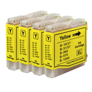 4 Go Inks Yellow Ink Cartridges to replace Brother LC970Y & LC1000Y Compatible / non-OEM for Brother DCP, MFC & FAX Printers