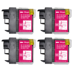 4 Go Inks Magenta Ink Cartridges to replace Brother LC980M & LC1100M Compatible / non-OEM for Brother DCP & MFC Printers