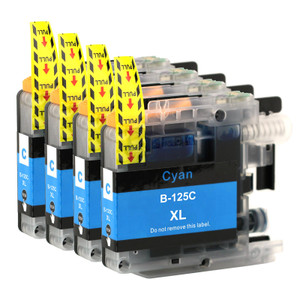 4 Go Inks Cyan Ink Cartridges to replace Brother LC125XLC  Compatible / non-OEM for  Brother DCP & MFC Printers