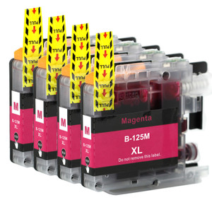 4 Go Inks  Magenta Ink Cartridges to replace Brother LC125XLM  Compatible / non-OEM for Brother DCP & MFC Printers