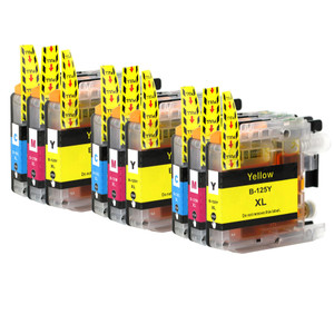 3 Go Inks Set of 3 C/M/Y Ink Cartridges to replace Brother LC125XL Compatible / non-OEM for Brother DCP & MFC Printers (9 Inks)