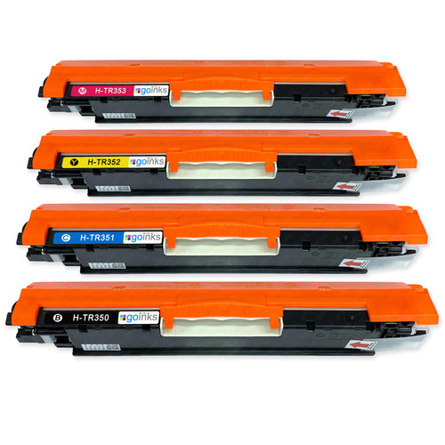 1 Go Inks Set of 4 Laser Toner Cartridges to replace HP CF350A / CF351A / CF352A / CF353A  Compatible / non-OEM for HP Colour & Pro Laserjet Printers
