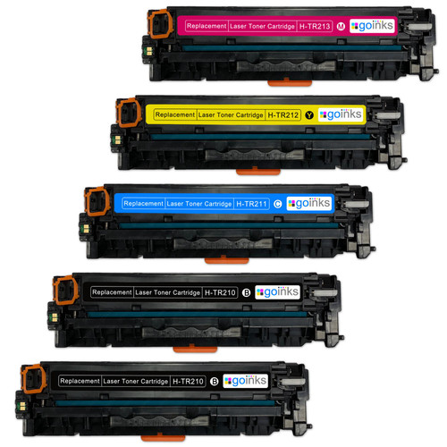 1 Go Inks Set of 4 + extra black Laser Toner Cartridges to replace HP CF210X / CF211A / CF212A / CF213A  Compatible / non-OEM for HP Colour & Pro Laserjet Printers