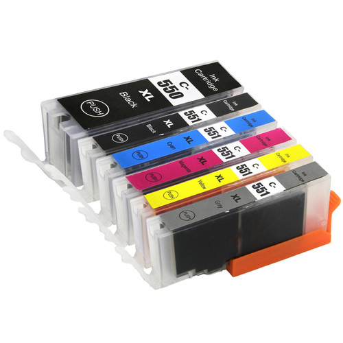 1 Go Inks Set of 6 Ink Cartridges to replace Canon PGI-550 & CLI-551 Compatible / non-OEM for PIXMA Printers (6 Pack)