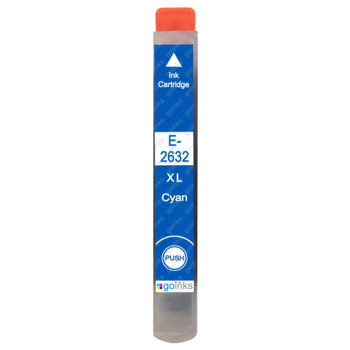 1 Go Inks Cyan Ink Cartridge to replace Epson T2632 (26XL Series) Compatible / non-OEM for Epson Expression Premium Printers