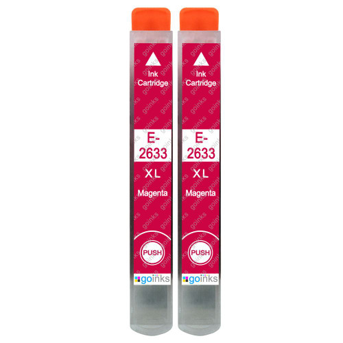2 Go Inks Magenta Ink Cartridges to replace Epson T2633 (26XL Series) Compatible / non-OEM for Epson Expression Premium Printers