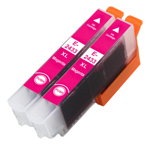 2 Go Inks Magenta Ink Cartridges to replace Epson T2433 (24XL Series) Compatible / non-OEM for Epson Expression Photo Printers