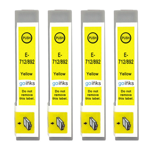 4 Go Inks Yellow Ink Cartridges to replace Epson T0714 Compatible / non-OEM for Epson Stylus Printers