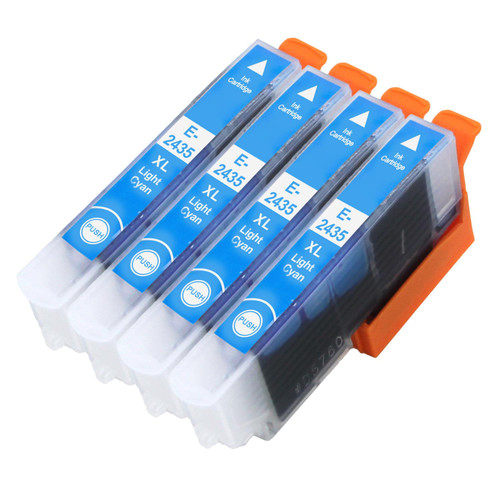 4 Go Inks Light Cyan Ink Cartridges to replace Epson T2435 (24XL Series) Compatible / non-OEM for Epson Expression Photo Printers