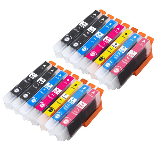 2 Go Inks Set of 6 + extra Black Ink Cartridges to replace Epson T2438+T2431 (24XL Series) Compatible / non-OEM for Epson Workforce Printers (14 Inks)