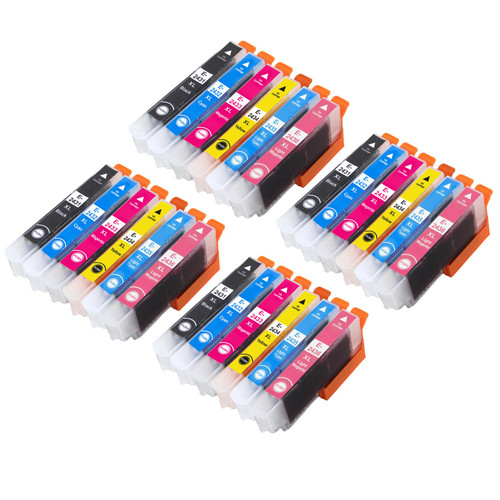 4 Go Inks Set of 6 Ink Cartridges to replace Epson T2438 (24XL Series) Compatible / non-OEM for Epson Workforce Printers (24 Inks)