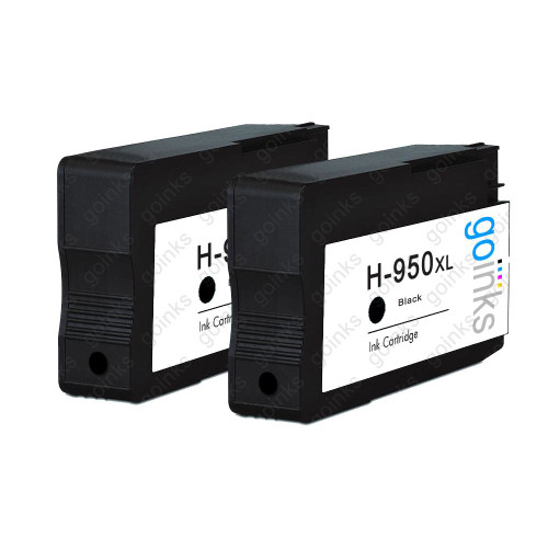 2 Go Inks Black Compatible Printer Ink Cartridges to replace HP 950Bk (XL Capacity) Compatible / non-OEM for HP Photosmart Printers