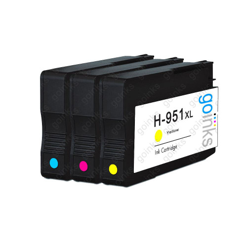 1 Go Inks Compatible C/M/Y Sets to replace HP 951 Colour Printer Ink Cartridges (3 Inks) - Cyan, Magenta, Yellow Compatible / non-OEM for HP Photosmart Printers