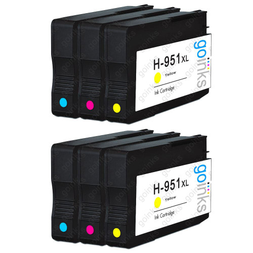 2 Go Inks Compatible C/M/Y Sets to replace HP 951 Colour Printer Ink Cartridges (6 Inks) - Cyan, Magenta, Yellow Compatible / non-OEM for HP Photosmart Printers