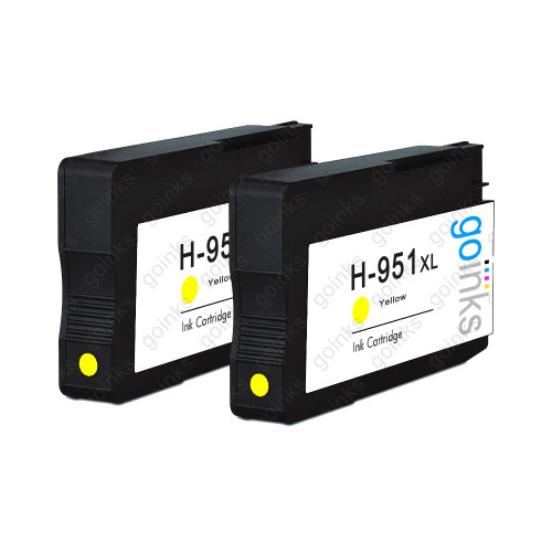 2 Go Inks Yellow Compatible Printer Ink Cartridges to replace HP 951Y (XL Capacity) Compatible / non-OEM for HP Photosmart Printers