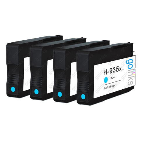 4 Go Inks Cyan Compatible Printer Ink Cartridges to replace HP 935C (XL Capacity) Compatible / non-OEM for HP Photosmart Printers