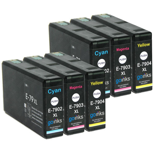 2 Go Inks Set of 3 Ink Cartridges to replace Epson T7906 (79XL Series) C/M/Y Compatible / non-OEM for Epson WorkForce Pro Printers (6 Inks)