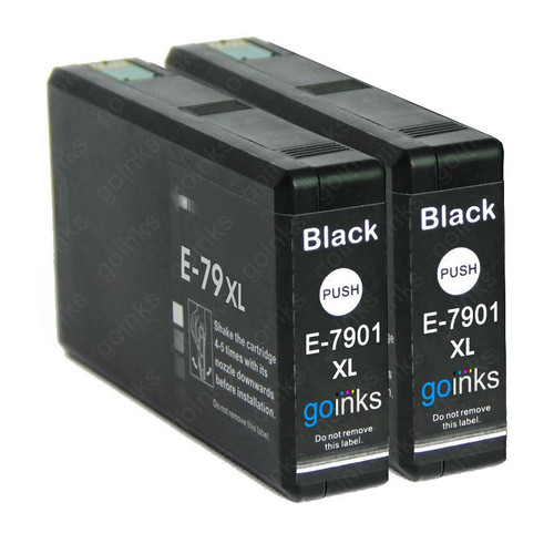 2 Go Inks Black Ink Cartridges to replace Epson T7901 (79XL Series) Compatible / non-OEM for Epson WorkForce Pro Printers