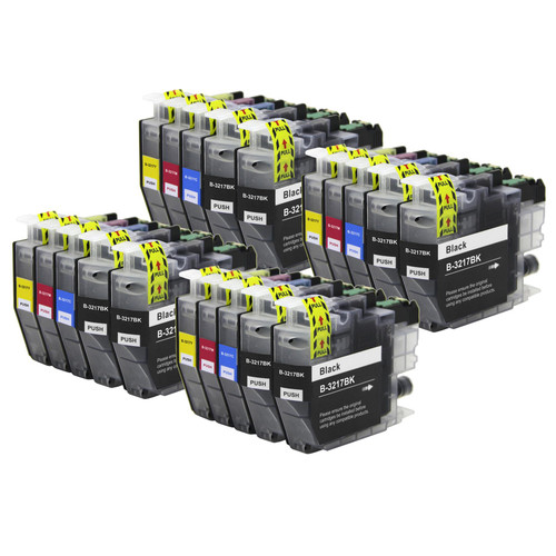 4 Go Inks Compatible Set of 4 + Extra Black to replace Brother LC3217 Compatible / non-OEM for Brother MFC Printers (20 Inks)