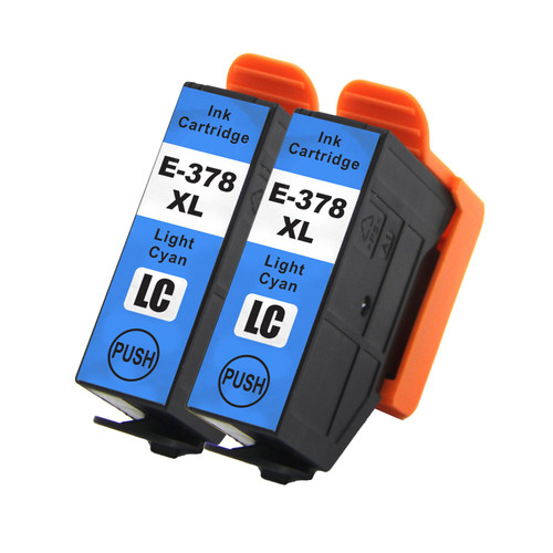2 Go Inks Light Cyan Ink Cartridges to replace Epson 378XLLC Compatible / non-OEM for Epson Expression Photo Printers