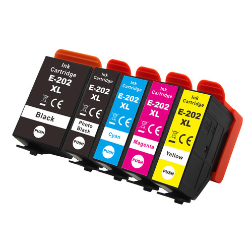 1 Go Inks Set of 5 Ink Cartridges to replace Epson 202XL Compatible / non-OEM for Epson Expression Photo Printers (5 Inks)