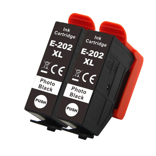 2 Go Inks Photo Black Ink Cartridges to replace Epson 202XLPBk Compatible / non-OEM for Epson Expression Photo Printers