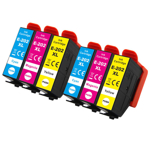 2 Go Inks Set of 3 Ink Cartridges to replace Epson 202XL C/M/Y Compatible / non-OEM for Epson Expression Photo Printers (6 Inks)