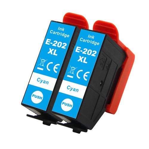 2 Go Inks Cyan Ink Cartridges to replace Epson 202XLC Compatible / non-OEM for Epson Expression Photo Printers