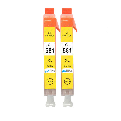 2 Go Inks Yellow Ink Cartridges to replace Canon CLI-581Y Compatible / non-OEM for PIXMA Printers