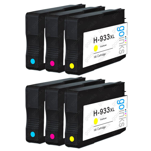 2 Go Inks Compatible C/M/Y Sets to replace HP 933 Colour Printer Ink Cartridges (6 Inks) - Cyan, Magenta, Yellow Compatible / non-OEM for HP Officejet Printers