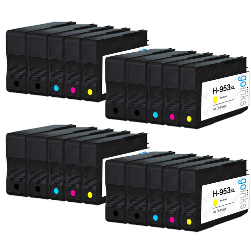 4 Go Inks Compatible Set of 4 + Extra Black to replace HP 953 Printer Ink Cartridge (20 Inks) - Black, Cyan,  Magenta, Yellow Compatible / non-OEM for HP Photosmart Printers