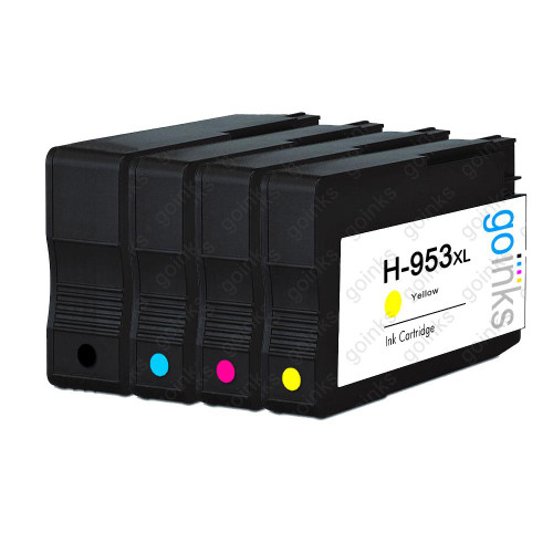 1 Go Inks Compatible Set of 4 to replace HP 953 Printer Ink Cartridges (4 Inks) - Black, Cyan,  Magenta, Yellow Compatible / non-OEM for HP Photosmart Printers