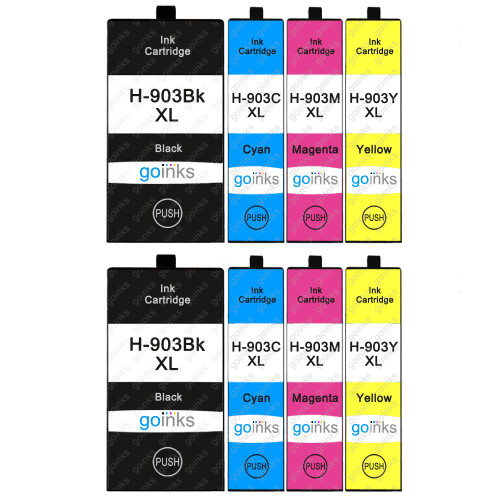 2 Go Inks Set of 4 Printer Ink Cartridges to replace HP 903 (XL Capacity) Compatible / non-OEM for HP Officejet Printers (8 Inks)