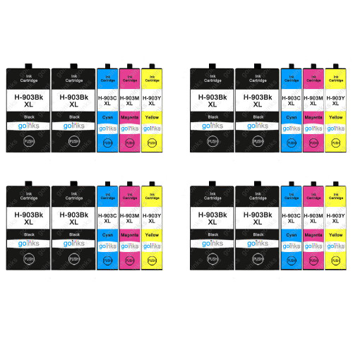 4 Go Inks Set of 4 + Extra Black Ink Cartridges to replace HP 903 + Bk (XL Capacity) Compatible / non-OEM for HP Officejet Printers (20 Inks)