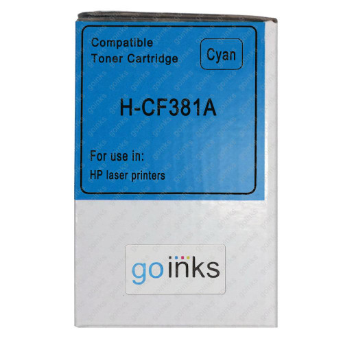 1 Go Inks Cyan Laser Toner Cartridge to replace HP CF381A Compatible / non-OEM for HP Colour & Pro Laserjet Printers