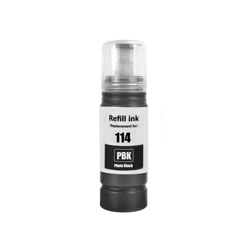 1 Go Inks Photo Black 70ml Ink Bottle to replace Epson 114 Compatible/non-OEM for EcoTank Printers