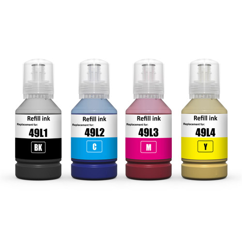 1 Go Inks Set of 4 Ink Bottles to replace Epson T49H Compatible / non-OEM  for EcoTank Printers 1 Go Inks Set of 4 Ink Bottles to replace Epson T49H Compatible / non-OEM  for EcoTank Printers