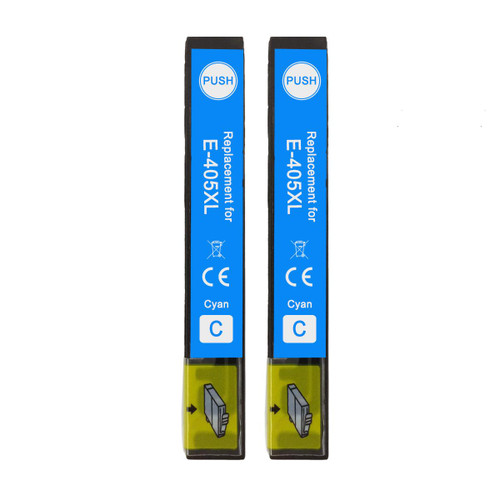 2 Go Inks Cyan Ink Cartridges to replace Epson 405XLC Compatible/non-OEM for Epson WorkForce Printers