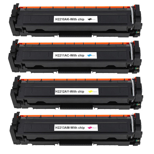 1 Go Inks Set of 4 Laser Toner Cartridges to replace HP W2210A, W2211A, W2212A, W2213A (207A) Compatible / non-OEM for HP Colour LaserJet Pro Printers