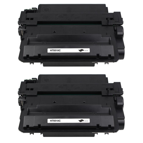 2 Go Inks Black XL Laser Toner Cartridges to replace HP Q7551X (51X) High Capacity Compatible/non-OEM for HP LaserJet Printers