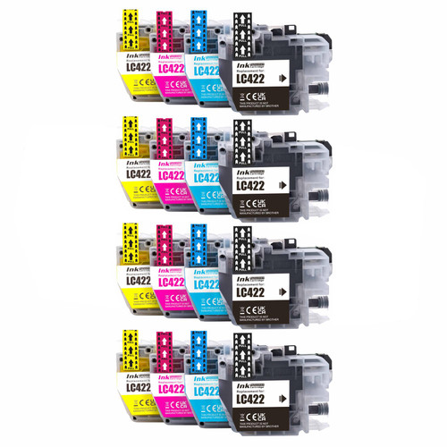 4 Go Inks Set of 4 Cartridges to replace Brother LC422 Compatible / non-OEM for Brother DCP & MFC Printers (16 Inks)