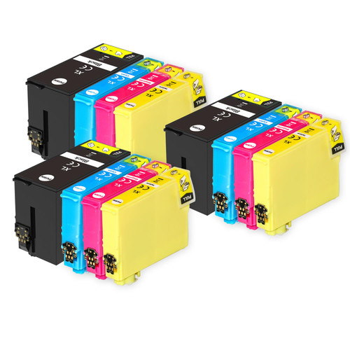 3 Go Inks Set of 4 Ink Cartridges to replace Epson T2715 (27XL Series) Compatible / non-OEM for Epson Workforce Printers (12 Inks)