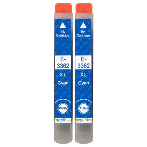 2 Go Inks Cyan Ink Cartridges to replace Epson T3362 (33XL Series) Compatible / non-OEM for Epson Expression Premium Printers